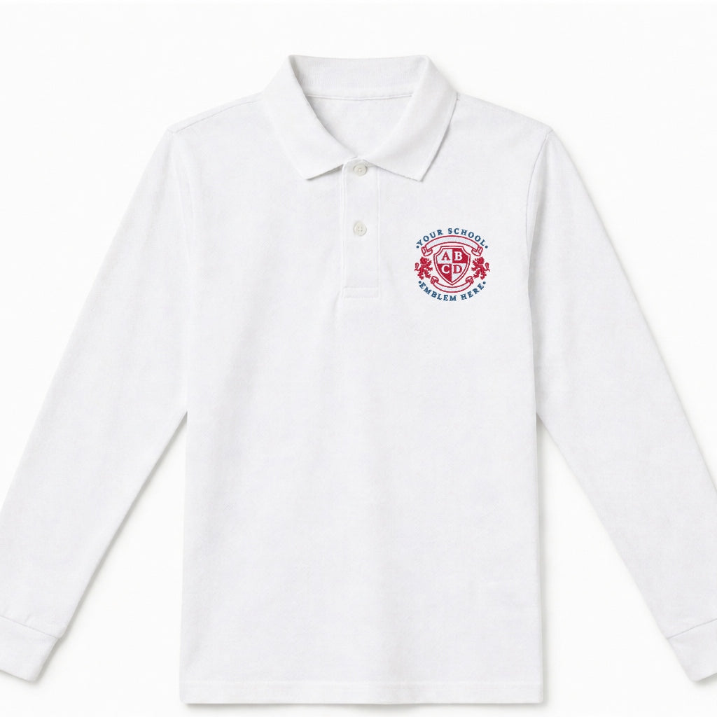 Polo Shirt - Long Sleeve - White